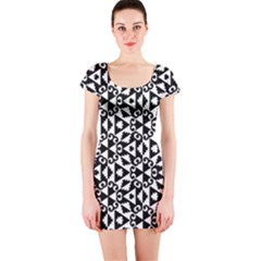 Geometric Tile Background Short Sleeve Bodycon Dress by Pakrebo