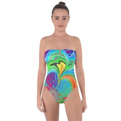 Fractal Art Psychedelic Fantasy Tie Back One Piece Swimsuit by Pakrebo