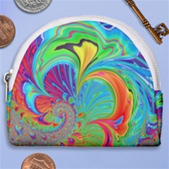 Fractal Art Psychedelic Fantasy Horseshoe Style Canvas Pouch