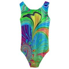 Fractal Art Psychedelic Fantasy Kids  Cut-out Back One Piece Swimsuit