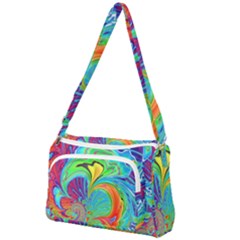 Fractal Art Psychedelic Fantasy Front Pocket Crossbody Bag