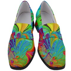 Fractal Art Psychedelic Fantasy Women s Chunky Heel Loafers