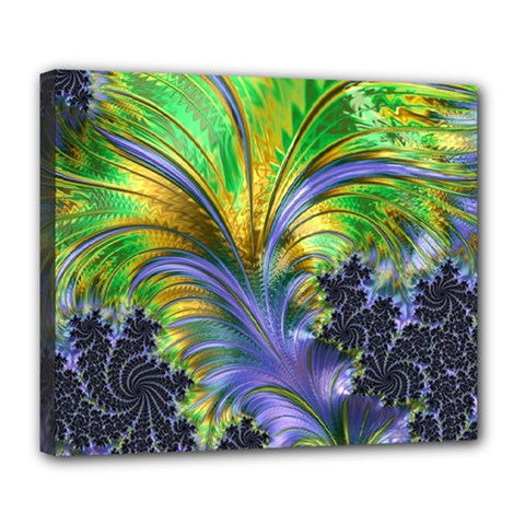 Fractal Gothic Dark Texture Deluxe Canvas 24  X 20  (stretched) by Pakrebo