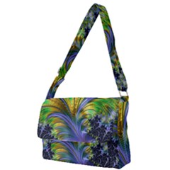 Fractal Gothic Dark Texture Full Print Messenger Bag