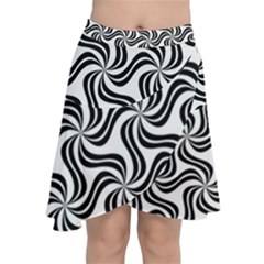 Soft Pattern Repeat Monochrome Chiffon Wrap Front Skirt by Pakrebo