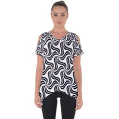 Soft Pattern Repeat Monochrome Cut Out Side Drop Tee by Pakrebo