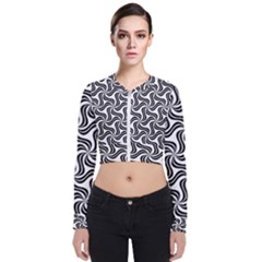 Soft Pattern Repeat Monochrome Long Sleeve Zip Up Bomber Jacket by Pakrebo