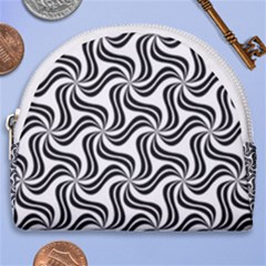 Soft Pattern Repeat Monochrome Horseshoe Style Canvas Pouch