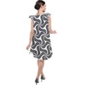 Soft Pattern Repeat Monochrome Tie Up Tunic Dress View2