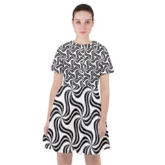 Soft Pattern Repeat Monochrome Sailor Dress