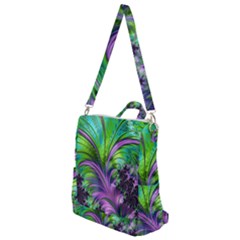 Fractal Art Artwork Feather Swirl Crossbody Backpack