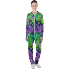 Fractal Art Artwork Feather Swirl Casual Jacket And Pants Set