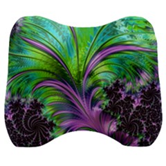 Fractal Art Artwork Feather Swirl Velour Head Support Cushion by Pakrebo