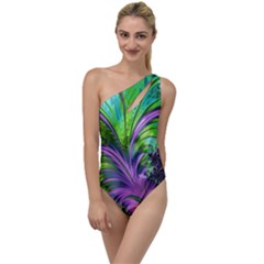 Fractal Art Artwork Feather Swirl To One Side Swimsuit by Pakrebo