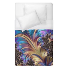 Fractal Feather Swirl Purple Blue Duvet Cover (single Size)