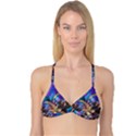 Fractal Feather Swirl Purple Blue Reversible Tri Bikini Top View3