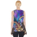 Fractal Feather Swirl Purple Blue Side Drop Tank Tunic View2