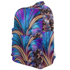 Fractal Feather Swirl Purple Blue Classic Backpack