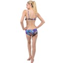 Fractal Feather Swirl Purple Blue Layered Top Bikini Set View2