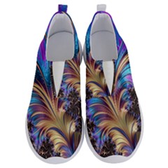 Fractal Feather Swirl Purple Blue No Lace Lightweight Shoes