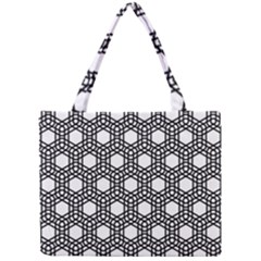 Geometric Floral Curved Shape Motif Mini Tote Bag by Pakrebo