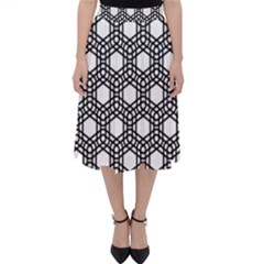 Geometric Floral Curved Shape Motif Classic Midi Skirt by Pakrebo