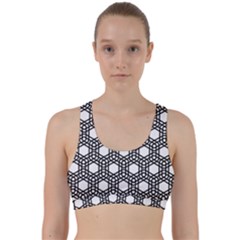 Geometric Floral Curved Shape Motif Back Weave Sports Bra by Pakrebo