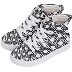 Geometric Floral Curved Shape Motif Kids  Hi-top Skate Sneakers by Pakrebo