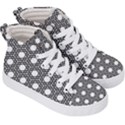 Geometric Floral Curved Shape Motif Kids  Hi-Top Skate Sneakers View3