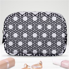 Geometric Floral Curved Shape Motif Make Up Pouch (small)