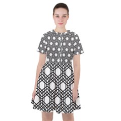 Geometric Floral Curved Shape Motif Sailor Dress