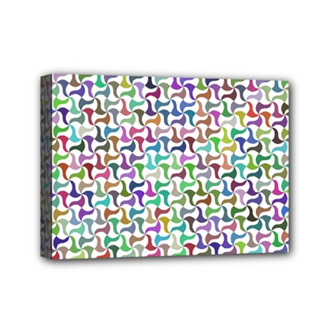 Geometric Floral Shape Geometrical Mini Canvas 7  X 5  (stretched) by Pakrebo