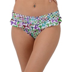 Geometric Floral Shape Geometrical Frill Bikini Bottom