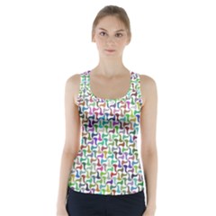 Geometric Floral Shape Geometrical Racer Back Sports Top by Pakrebo