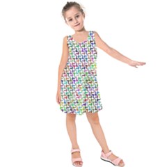 Geometric Floral Shape Geometrical Kids  Sleeveless Dress by Pakrebo