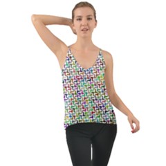 Geometric Floral Shape Geometrical Chiffon Cami by Pakrebo