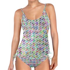 Geometric Floral Shape Geometrical Tankini Set by Pakrebo