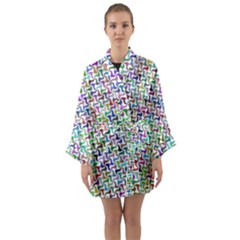 Geometric Floral Shape Geometrical Long Sleeve Kimono Robe by Pakrebo