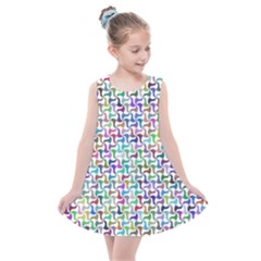 Geometric Floral Shape Geometrical Kids  Summer Dress by Pakrebo