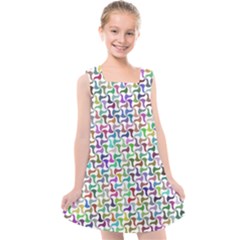 Geometric Floral Shape Geometrical Kids  Cross Back Dress by Pakrebo