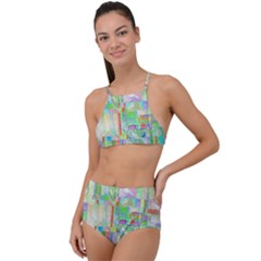 Pastel Quilt Background Texture High Waist Tankini Set