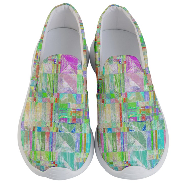 Pastel Quilt Background Texture Men s Lightweight Slip Ons