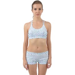 Square Pattern Geometric Blue Back Web Gym Set by Pakrebo