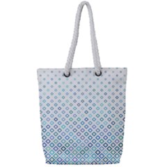 Square Pattern Geometric Blue Full Print Rope Handle Tote (small) by Pakrebo