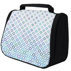 Square Pattern Geometric Blue Full Print Travel Pouch (big)