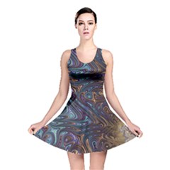 Fractal Art Artwork Globular Reversible Skater Dress by Pakrebo