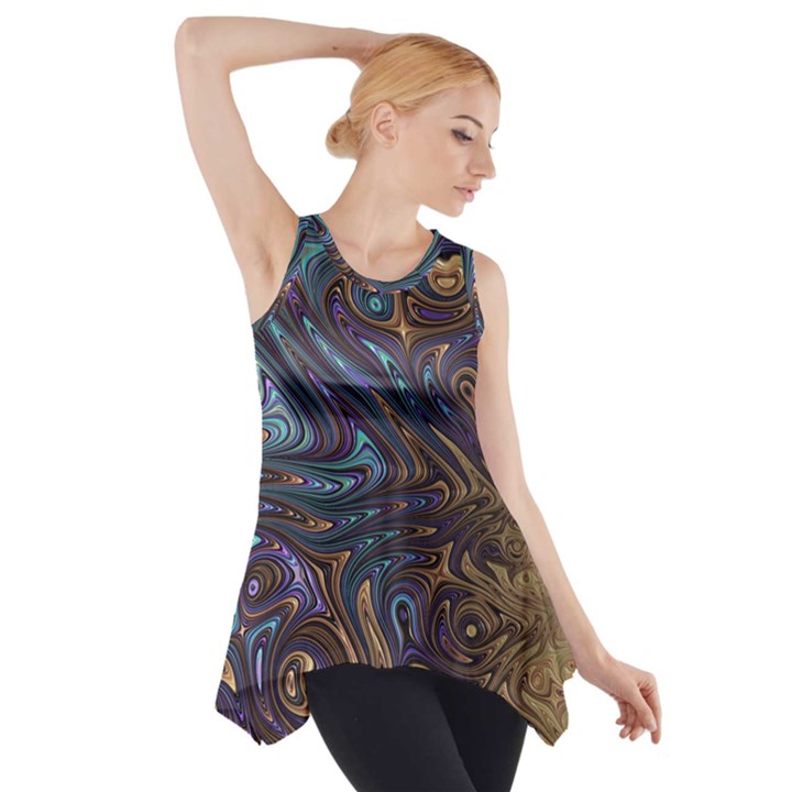 Fractal Art Artwork Globular Side Drop Tank Tunic