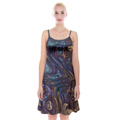 Fractal Art Artwork Globular Spaghetti Strap Velvet Dress by Pakrebo