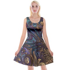 Fractal Art Artwork Globular Reversible Velvet Sleeveless Dress by Pakrebo