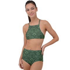 Damask Pattern Victorian Vintage High Waist Tankini Set